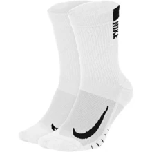 Kaos kaki panjang rajut kasual untuk latihan lari, olahraga, dan aktivitas luar ruangan dengan logo Nike tercetak, unisex, warna putih, isi 2 buah. - Putih - View 8