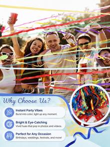 5/10pcs Residue-Free Colorful Paper Ribbons, Soft Lint-Free Party Decoration Streamers, Suitable For Graduation, Birthday, Wedding, Retirement And Various Holiday Party Decorations - Multicolor - View 5
