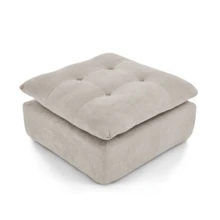 Goeurvant Modern Affordable Corner Sofa Modular Sofa Freely Combinable DIY 2 To 4 Seater Chenille Sofa Comfortable For Living Room Small Spaces,Light Grey - 淺灰色 - 查看 11