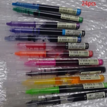 Set Pulpen Gel Rollerball Tinta Cair Warna-warni 24 Buah, Perlengkapan Seni - Set - View 12