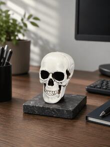 3 piezas / 1 paquete Estatua de calavera de resina de estilo moderno y lindo para decoración de Halloween, decoración del hogar de otoño, decoración de oficina, accesorios de escritorio de oficina - Varios estilos - Ver 9