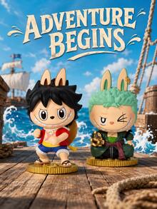 THE MONSTERS X One Piece Series Blind Box Collectible, Classic One Piece Anime Figure Display, Mystery Unboxing, Labubu Anime Figure Statue Blind Box, Birthday And Christmas Gift - Multicolor - View 1