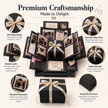 Explosion Gift Box Set, Surprise Photo Gift Box, Creative DIY Scrapbook Photo Album Accessories, Snack Gift Box, Couple Gift, Suitable For Birthday, Proposal, Valentine's Day, Happy Best Friend Day, Mother's Day, Graduation Party, Christmas Party Decoration - Multicolor - View 6