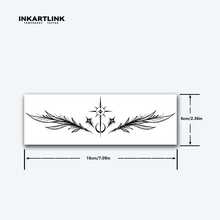 INKARTLINK 1PC Moon Shadow Star Feather Decorative Sticker Temporary Waterproof Body Art Tattoo Sticker Lasts 1-2 Weeks Plant Tattoo Juice Tattoo Suitable For Men And Women Essential For People Party Essential Decoration,Halloween Costume - Black - View 4