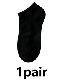 1/2/3/5/10/15/20/30/40 Pares de Meias Esportivas Masculinas Pretas e Brancas, Meias de Barco, Absorventes de Suor, Respiráveis, Tênis, Badminton, Estilo Esportivo Profissional de Corrida, Meias Curtas de Basquete Masculinas Moda Minimalista, Confortáveis, Respiráveis de Tornozelo, Cor Sólida Clássica, Minimalista, Moda, Meias Multifuncionais - Multicolorido - Visão 14