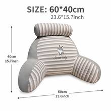 Striped Embroidered Multi-Functional Wrap-Around Bed Backrest Pillow, Zoned Lumbar And Neck Support Soft Backrest, Multi-Use For Reading / Office / Sofa / Nap / Footrest, 3D Wrap-Around Waist And Back Support, Skin-Friendly Breathable Striped Fabric, Multiple Cartoon Embroidery Color Options, Suitable For Dorm, Bedroom And Home, Relieves Fatigue From Long Sitting, Great Home Essential, Perfect Gift Choice - Multiple Styles - View 10