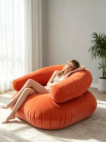 Inflatable Slouchy Sofa Chair With Footstool, Foldable Portable Inflatable Sofa, Suitable For Living Room, Bedroom, Outdoor, Balcony And Camping, Best Gift For Family, Most Comfortable Sofa - New Model - View 19