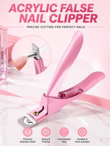 Acrylic Nail Clipper With Magnetic Collector And Length Gauge, Adjustable Stainless Steel Trimmer, Suitable For Gel, Acrylic And Fake Nails, Smooth Cutting Blade, Easy Size Adjustment, Suitable For Salon And Home Use - Black - View 18