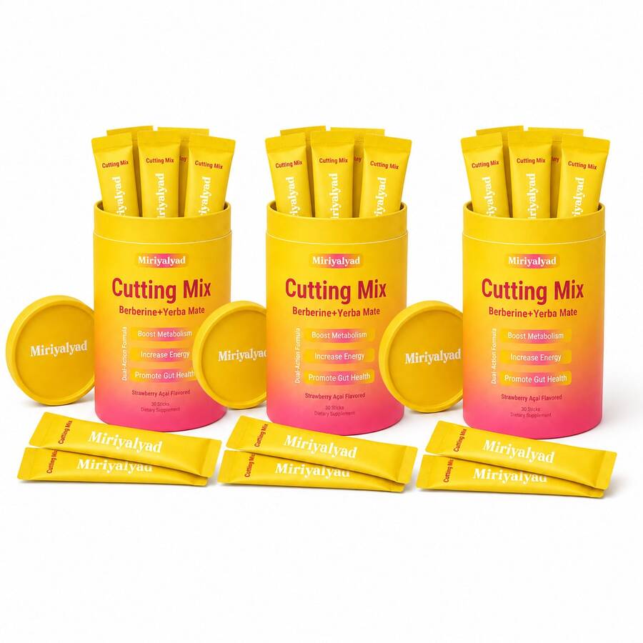 3 PCS Cutting Drink Mix -I Strawberry Acai Flavor - 30 Servings, Dietary Supplement, For Women And Men