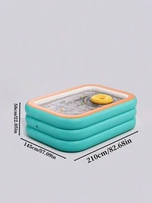 大型充氣游泳池 綠色 家用庭院戶外泳池 夏季家庭派對戲水玩水 - 青色 - 查看 11