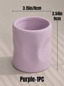 Asymmetrical Pleated Texture Toothbrush Holder, Minimalist Cream Style Bathroom Countertop Toothpaste & Toothbrush Storage Cup, Simple Home Sink Bathroom Decor Organizer Rack - Multicolor - View 13