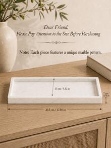 1pc Luxury Marble Pattern Decorative Tray, Desktop Storage Organizer, Suitable For Candles And Aromatherapy Diffusers, Wabi-Sabi Style Home Decor Accessory, Vanity And Desk Organizer, Enhances Interior Atmosphere, Bathroom Storage, Living Room Decoration - Multicolor - View 9