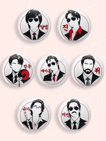 1/6 Piezas Insignias de Dibujos Animados del Álbum Arirang, Pines de Personajes Lindos para Fans de ARMY, Regalos Ideales para Parejas y Recuerdos de Fiesta