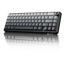 FREEWOLF ATTACK SHARK X66 Gasket Mount Wireless Mechanical Keyboard, Volume Knob, 60% Bluetooth/2.4GHz/Wired Gaming Keyboard, RGB Backlit, OEM Tri-Color PBT Keycaps, 66 Keys Hot-Swappable, Compatible With PC - View 2