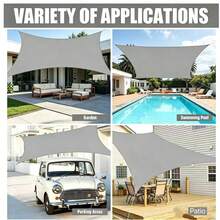 Square Sun Shade Sail, Breathable UV Protection Outdoor Sun Canopy, Thickened Dense Fabric Sun Shade, Reinforced Edges, Suitable For Balcony, Patio, Garage, Swimming Pool - 1pc Shade Cloth - View 7