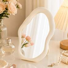 1pc Makeup Mirror, Desktop Standing Vanity Mirror, Student Dorm Room Makeup Mirror - Multicolor - View 1