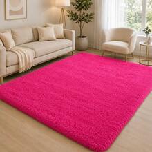 Shaggy Rug 2.00 X 1.50 Living Room Bedroom Office - Hot Pink - View 1