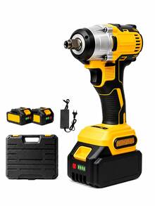 Kit Chave de Impacto Parafusadeira Sem Fio MTG 21V Brushless 1/2" 500 N.m, com 2 Baterias, Carregador e Maleta - Amarelo - Visão 10