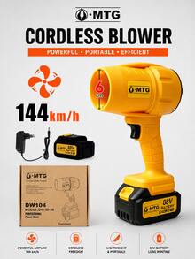 Kit Soprador de Ar Turbo Sem Fio MTG 21V 350W 30.000 RPM, Velocidade até 144 km/h, com 2 Baterias, Carregador e Maleta para Limpeza de Carros, Casa e Jardim - Amarelo - Visão 9