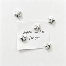 5/10pcs Silver Star Fridge Magnets, Acoustic Panel Magnetic Stickers, Kitchen Refrigerator Decoration, Fridge Door Decor, Photo Clips, Holiday Gifts - Multicolor - View 4