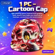 Roblox 1pc Adjustable UV Protection Baseball Cap, Gaming Style Sun Hat, Unisex, Outdoor Sports, Beach, Party Supplies, Gothic Style, Travel, Cosplay, Streetwear, Gamer Gift, Room Decor, Home Decor - Roblo Boy Hat B - View 10