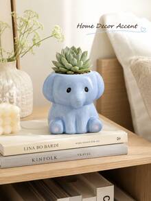 Cartoon Animal Succulent Ceramic Flower Pot Handmade Home Desktop Gardening Potted Plant Gardening Gift Home Decor - A - View 4