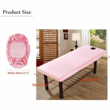 Beauty Massage Bed Cover, Face Hole Bed Cover, Elastic Bed Cover, Full Elastic Protective Cover, Solid Color Massage Therapy Bed Cover, Dust-Proof Protective Cover - Multicolor - View 3