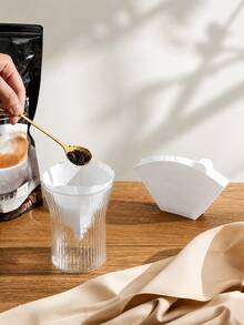 40/80/160pcs Coffee Filter Paper, V-Shaped Coffee Filter Paper, Disposable Coffee & Tea Filter Paper, Suitable For Pour-Over Coffee And Drip Coffee Maker, Outdoor, Travel, Office, Back To School Essential - Multicolor - View 4