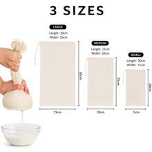 10/5pcs Reusable Drawstring Soup Bags - Multipurpose Tea, Spice And Cheese Cloth Filter Bags, Suitable For Cooking, Herbal Medicine And Bone Broth Brewing - Kitchen Essential Accessories - White - View 4