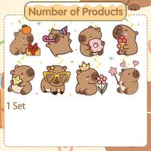 1 Set Capybara Birthday Party Decorations - Pink Capybara Birthday Party Banner Hanging Decor, Cute Animal Theme Decoration Supplies, Suitable For Capybara Lovers - Multicolor - View 7