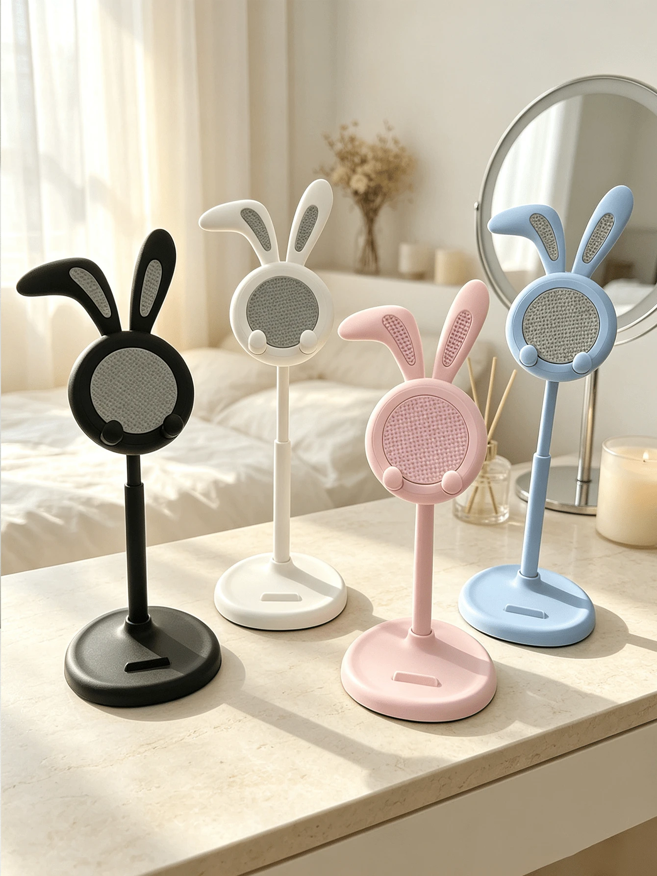 Cute Cartoon Rabbit Shaped Phone Stand, Tilted Ear Design, Adjustable Height, Suitable For Desktop Use, Ideal For Live Streaming, E-Commerce And Daily Viewing - Multicolor - View 1
