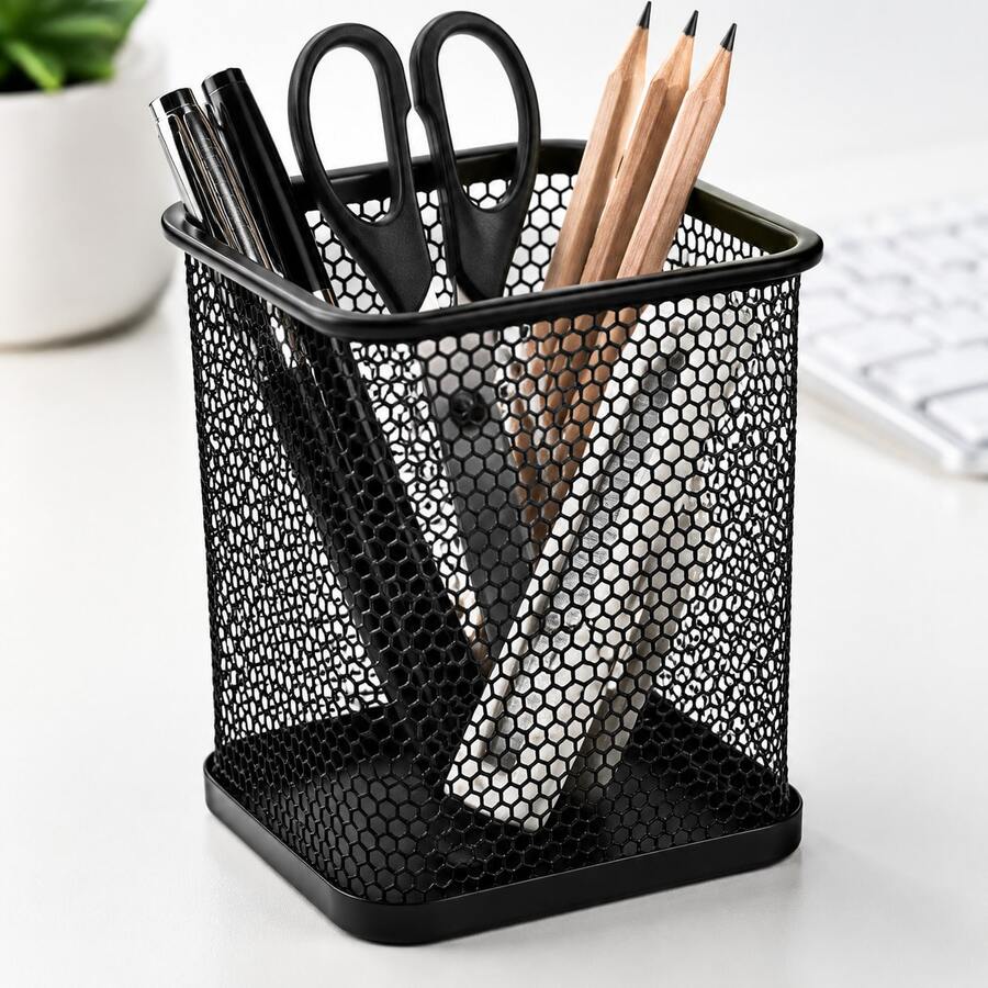 1pc 3D Printed Honeycomb Hollow Pen Holder, Plastic Creative Breathable Dust-Proof, Office Study Desktop Stationery Storage Box, Suitable For People Pursuing Minimalist Style, Solving Desktop Clutter Pain Point, Style Desktop Essential