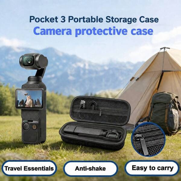 Portable Storage Bag Osmo Pocket 3 Protective Case, Portable Storage Bag For Osmo Pocket 3, Hard Shell Travel Storage Protective Box With Wrist Strap