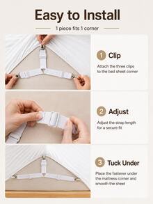 Practical Household Nylon Triangular Bed Sheet Clips, Nickel-Plated Rust-Proof Clips, Adjustable Elastic Buckle, Three-Way Cross Fixing, Prevent Bed Sheet Slipping And Wrinkling, Firmly Fix Bed Sheets, Suitable For Mattresses, RV Beds, Sofa Covers, Ironing Boards, All-Season Use - Multicolor - View 11