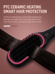 LEVIATECH 4-In-1 Hot Air Styling Brush, One-Step Heating Comb, Professional Straight & Curly Hair Styling Blowout Brush - Hot Pink - View 7