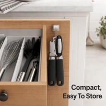 Manual Can Opener With Non-Slip Soft Grip Handle, Labor-Saving Stainless Steel Can Opening Tool For Home Use - View 7