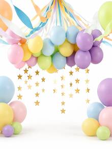 Pastel Balloons Latex Party Balloons With Pastel Streamers, Star Garland And Gold Number Balloon, Birthday Decorations For Women Girl, Multicolor Macaron Balloons For Birthday Rainbow Party Baby Shower Wedding Decorations - Birthday Decoration - 查看 1