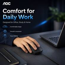 AOC MS100 Wired USB Gaming & Office Mouse, Plug‑And‑Play No Driver Needed, Ergonomic Comfort Grip, Responsive Buttons, Precise Cursor Control, Compatible With Laptop Desktop PC, For Home Office Study Daily Gaming Use - View 5