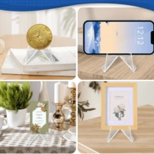 50pcs/25pcs/10pcs Multi-Purpose Transparent Display Stand, Thick Solid Backboard Triangular Stable Structure, Compact Size For Easy Placement, Suitable For Displaying Coins, Commemorative Coins, Trading Cards, Sports Cards And Other Cards - Multicolor - View 11