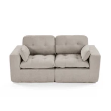 Goeurvant Modern Affordable Corner Sofa Modular Sofa Freely Combinable DIY 2 To 4 Seater Chenille Sofa Comfortable For Living Room Small Spaces,Light Grey - 淺灰色 - 查看 7