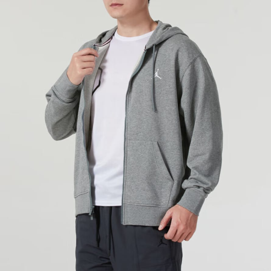 NIKE JORDAN Men's Versatile Knit Casual Sports Lightweight Comfortable Jacket FV7292-091 - Light Grey - View 1