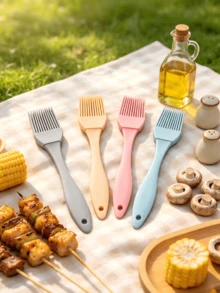 1/2/4pcs Silicone Basting Brush, Heat Resistant Pastry Oil Brush, Dishwasher BBQ Grill Sauce Brush For Baking, Cooking, Grilling, Kitchen Gadgets - Multicolor - View 8