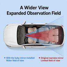 Car Rear Seat Observation Mirror, Helps Reduce Blind Spots, Compatible With Sedans And SUVs - A - View 8