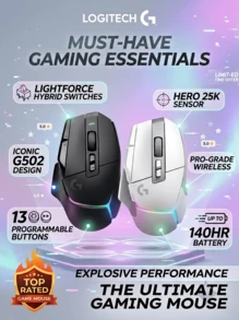 Logitech G502 X LIGHTSPEED Wireless Gaming Mouse, New Optical-Mechanical Hybrid Switches, HERO 25K Sensor, 140-Hour Battery Life, Gaming Mouse - View 2