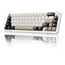 FREEWOLF ATTACK SHARK X66 Gasket Mount Wireless Mechanical Keyboard, Volume Knob, 60% Bluetooth/2.4GHz/Wired Gaming Keyboard, RGB Backlit, OEM Tri-Color PBT Keycaps, 66 Keys Hot-Swappable, Compatible With PC - View 12
