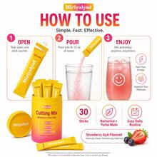3 PCS Cutting Drink Mix -I Strawberry Acai Flavor - 30 Servings, Dietary Supplement, For Women And Men - 3 PCS - View 8