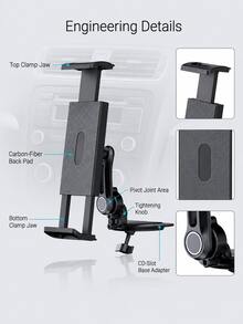 Car CD Slot Phone & Tablet Holder, 360° Rotating Adjustable Multi-Joint Arm Phone Mount, Universal Stable CD Player Slot Installation Base, Suitable For Smartphones, Mini Tablets Car Navigation Accessory - A - View 7