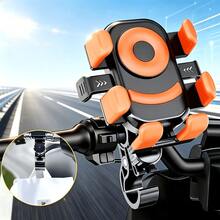 1pc Motorcycle Phone Holder, Anti-Vibration Anti-Shake Anti-Wobble Phone Mount, Universal GPS Navigation Bracket, Suitable For Electric Scooter Bicycle Pedal Bike, 360° Rotating Anti-Drop Riding Phone Holder, Suitable For Delivery Riders (Fits 4.8-7 Inch Phones) - Multicolor - View 2