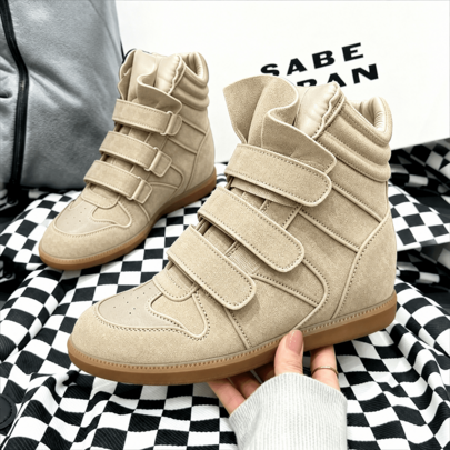 ISA Classic Retro Ugly Shoes Invisible Height-Increasing Women's Shoes, Suede Patchwork,2010Isabelle Couple Style Y2K Style,Milan Street - L'Eclaireur