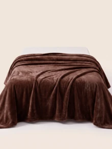 Solid Flannel Blanket, 3 Colors 4 Sizes, Soft Plush Throw For Lap Shoulder Couch Bed Coffee Brown - Coffee Brown - View 4
